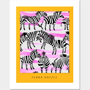 Zebra Dazzle Fun Print Animal Lover Posters and Art